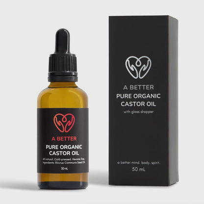 Pure Organic Castor Oil 50 mL - Amber Glass Bottle