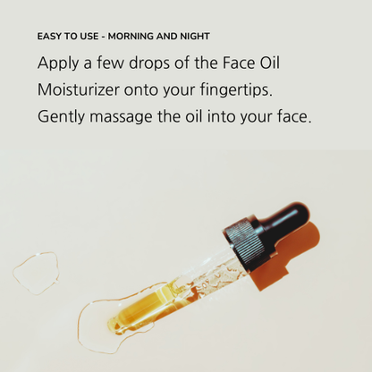 Pure Organic Face Oil Moisturiser 50mL Amber Glass Bottle