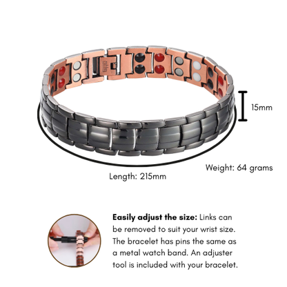 Pure Copper Magnetic Therapy Bracelet - Four Elements Design