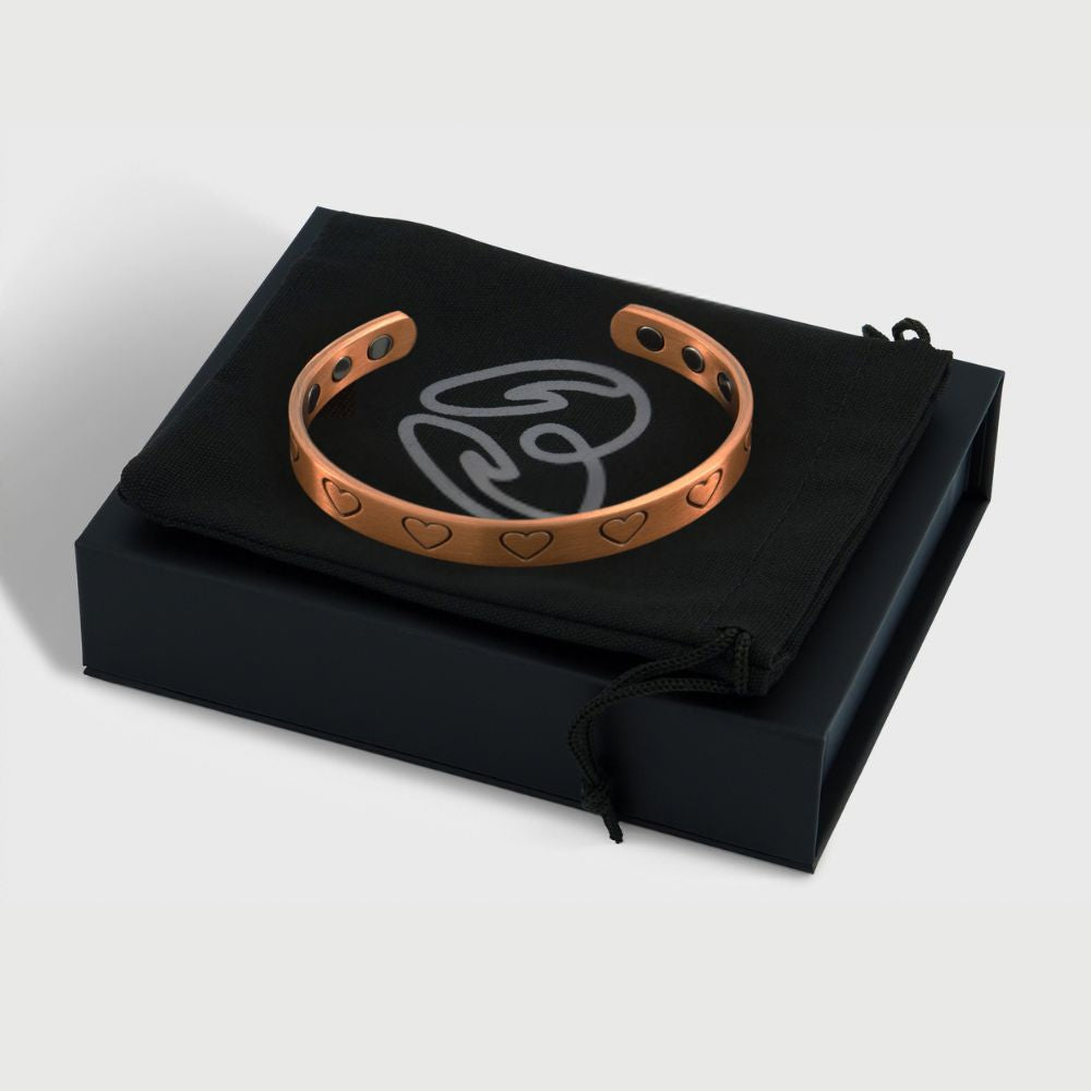 Pure Copper Magnetic Therapy Bracelet - Hearts Design