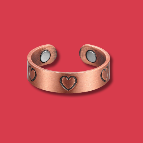 Pure Copper Magnetic Therapy Ring - Hearts Design