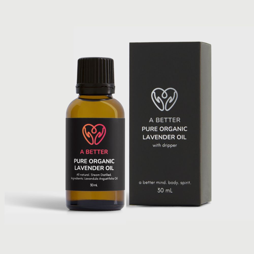 Pure Organic Lavender Oil 30mL Amber Glass Bottle