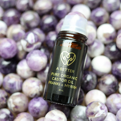 LIMITED EDITION Roll-On 50mL - Amber Glass Bottle Amethyst Roller