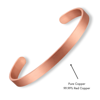 Pure Copper Bracelet - Plain Brushed Design - No Magnets
