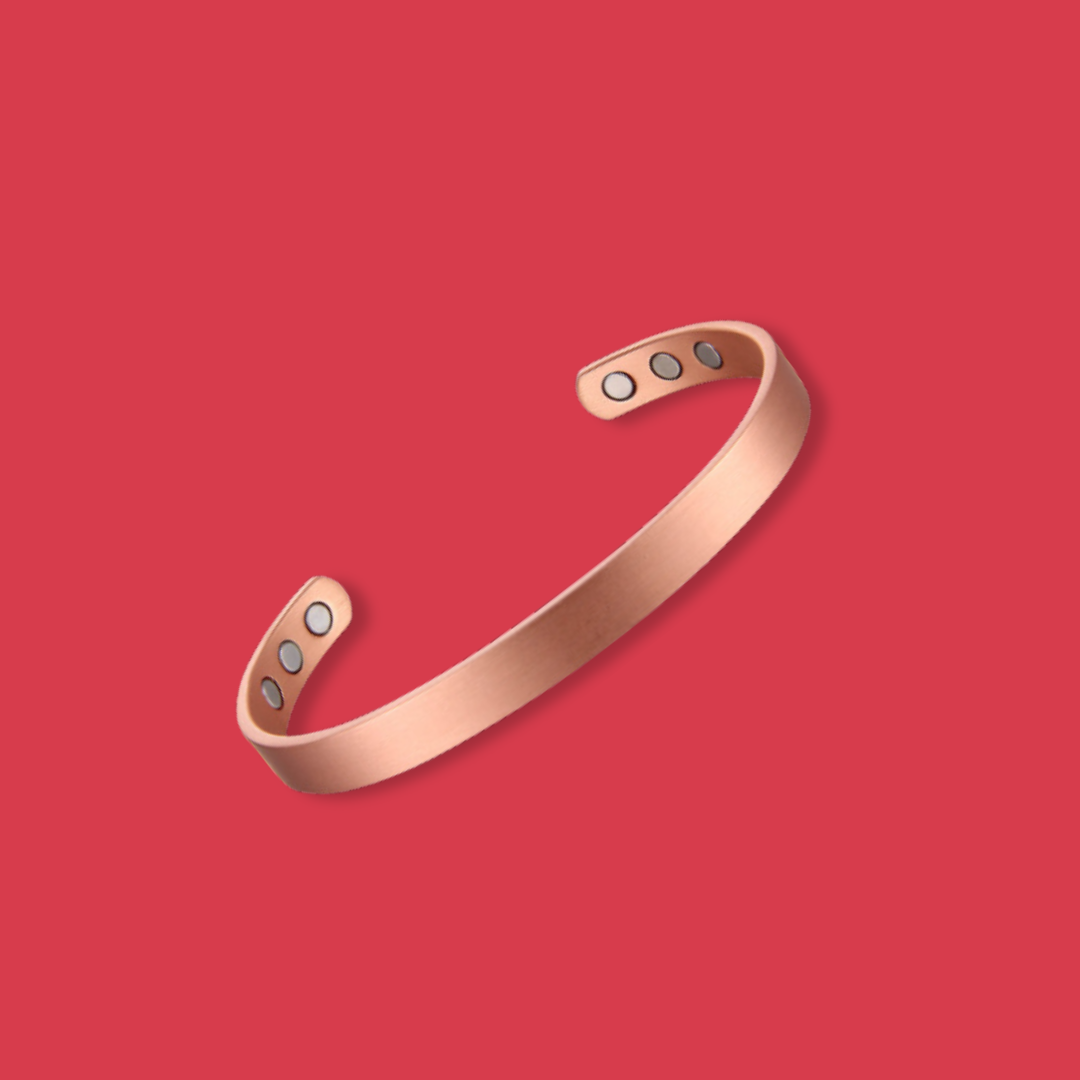 Pure Copper Magnetic Therapy Bracelet - Plain Brushed Design Small
