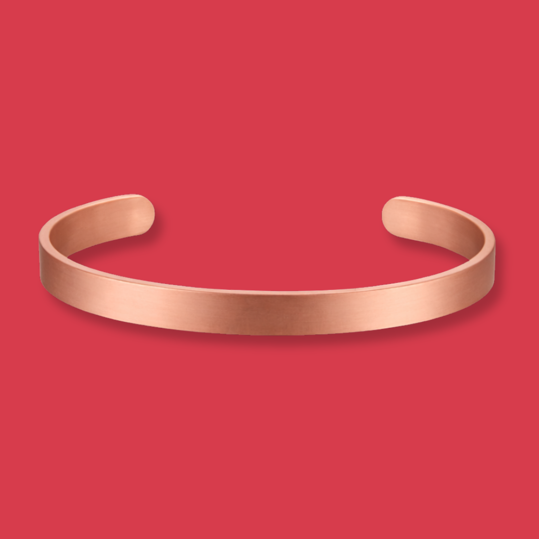 Pure Copper Bracelet - Plain Brushed Design - No Magnets