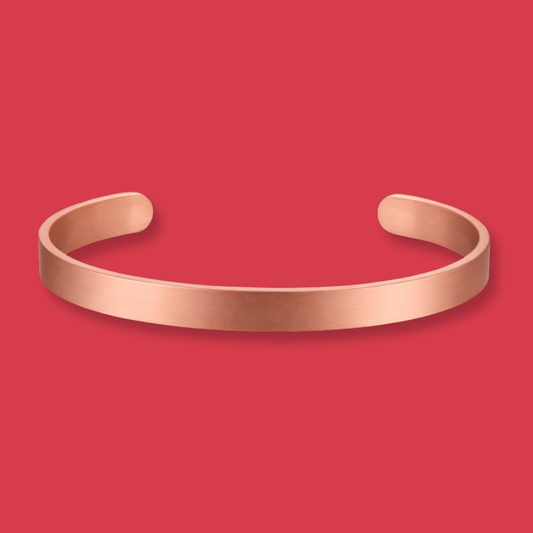 Pure Copper Bracelet - Plain Brushed Design - No Magnets