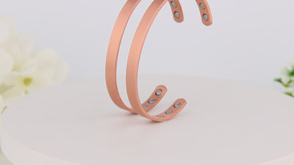 Pure Copper Magnetic Therapy Bracelet - Plain Brushed Design