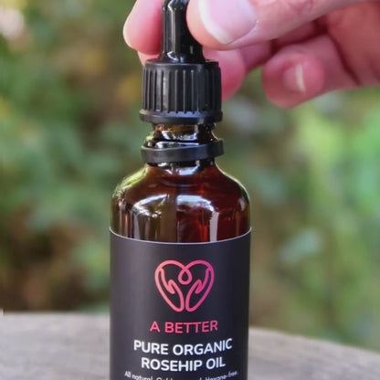 Pure Organic Rosehip Oil 50 mL - Amber Glass Bottle