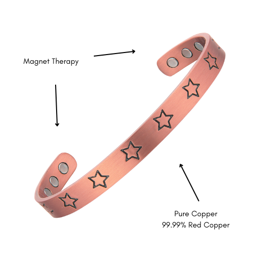 Pure Copper Magnetic Therapy Bracelet - Stars Design