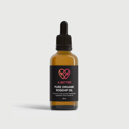 Pure Organic Rosehip Oil 50 mL - Amber Glass Bottle