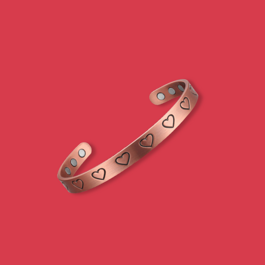 Pure Copper Magnetic Therapy Bracelet - Hearts Design Small