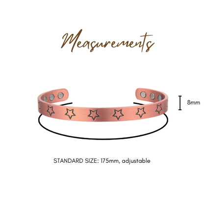 Pure Copper Magnetic Therapy Bracelet - Stars Design