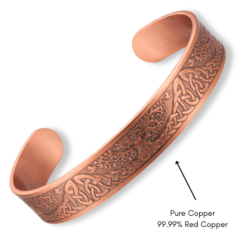 Pure Copper Bracelet - Tree of Life Design - No Magnets