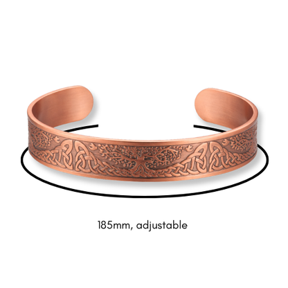 Pure Copper Bracelet - Tree of Life Design - No Magnets