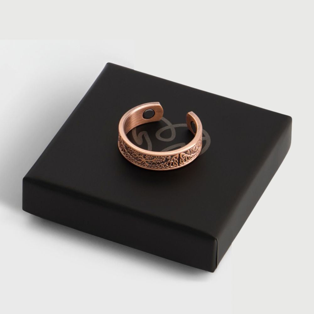 Pure Copper Magnetic Therapy Ring - Tree of Life Design