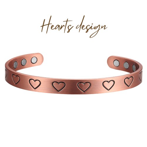 Pure Copper Magnetic Therapy Bracelet - Hearts Design - Health & Beauty:Natural & Alternative Remedies:Magnetic Therapy - A Better Marketplace