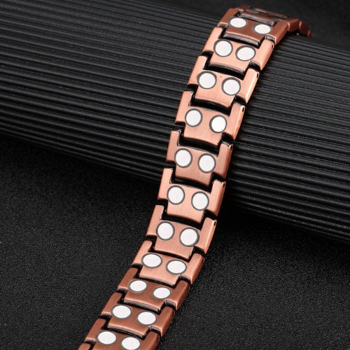 Pure Copper Magnetic Therapy Bracelet - Link Design - Health & Beauty:Natural & Alternative Remedies:Magnetic Therapy - Black Ion / Pure Copper - - A Better Marketplace