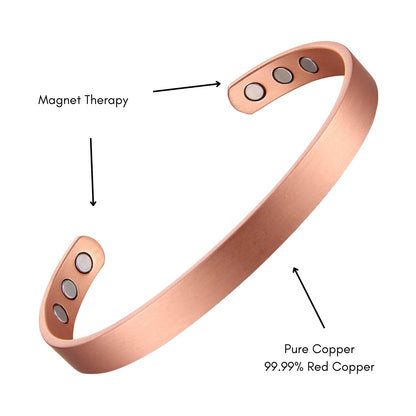 Pure Copper Magnetic Therapy Bracelet - Plain Brushed Design - Health & Beauty:Natural & Alternative Remedies:Magnetic Therapy - A Better Marketplace