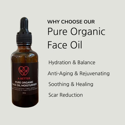 Pure Organic Face Oil Moisturiser - Health & Beauty -> Personal Care -> Massage & Relaxation - A Better Marketplace