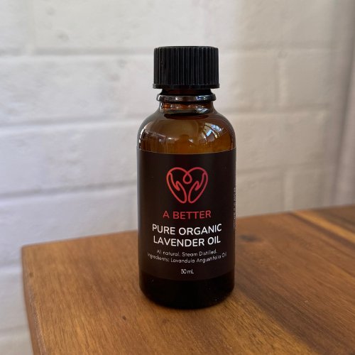 Pure Organic Lavender Oil - Amber Glass Bottle - A Better Marketplace